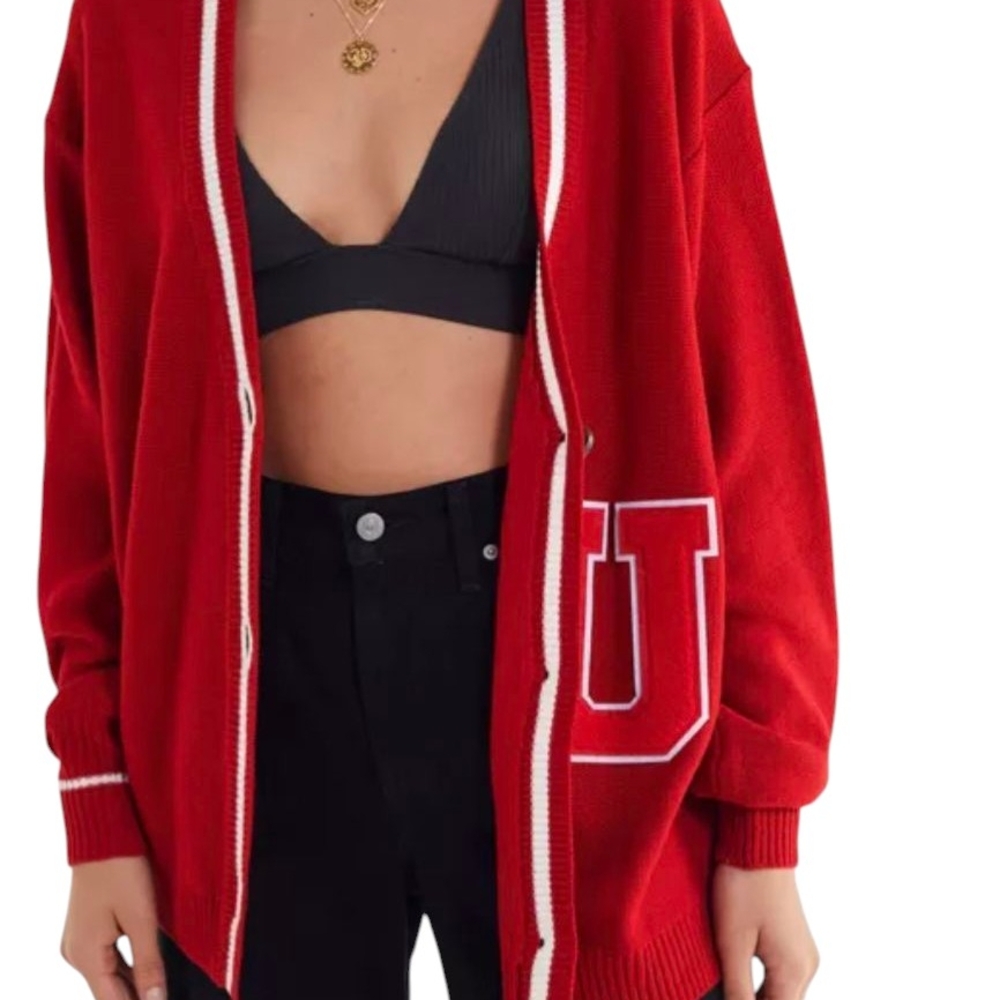 Urban Outfitters Red Knit Cardigan